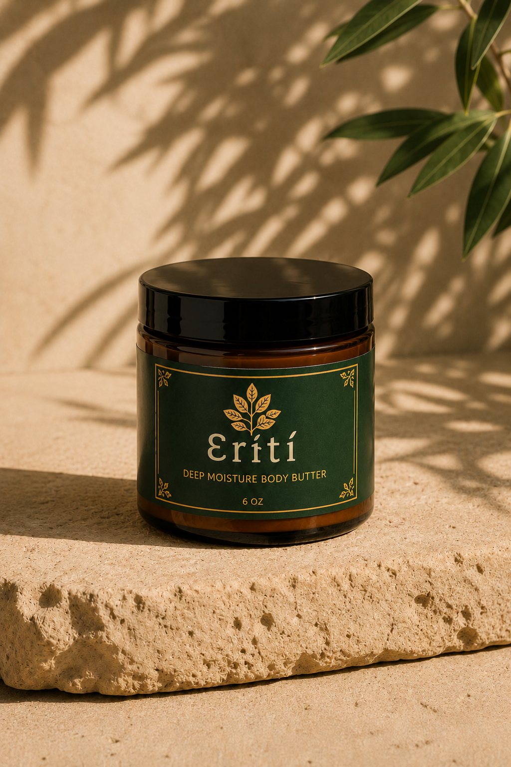 Amber jar of Ɛrɨ́tí Deep Moisture Body Butter